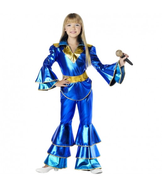 Costume da Disco Abba blu per bambina