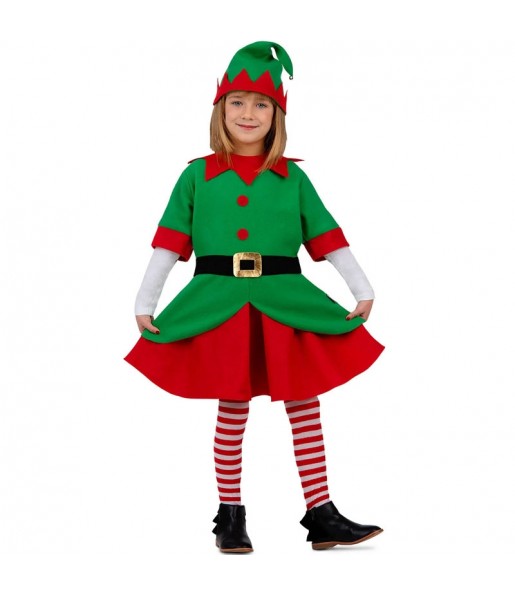 Costume da Elfa assistente Babbo Natale per bambina