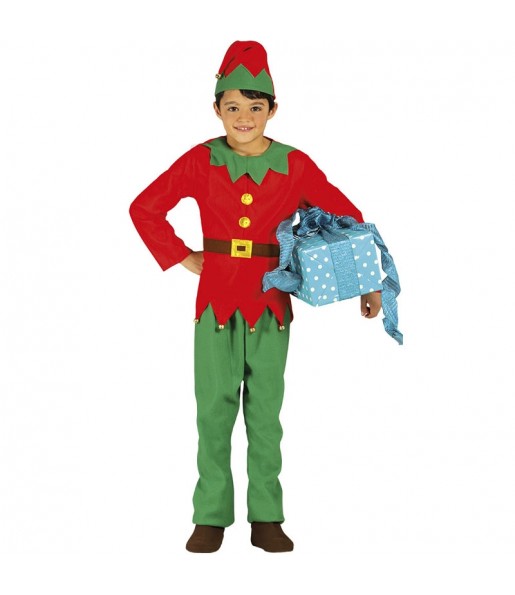 Costume da Elfo verde e rosso per bambino