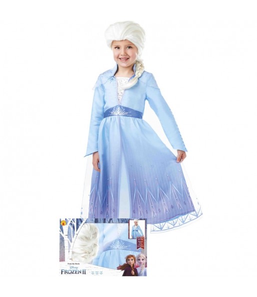 Costume da Elsa Frozen con parrucca per bambina