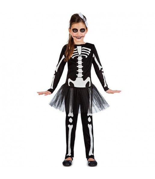 Costume da Scheletro nero con tutù per bambina