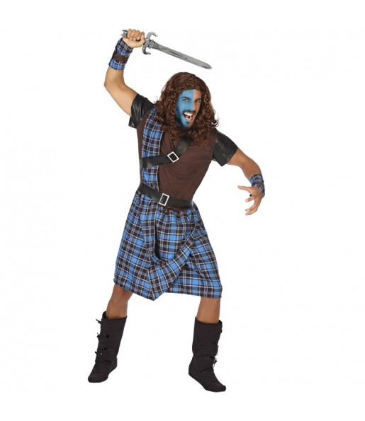 Costume da Guerriero scozzese blu per uomo