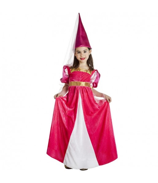 Costume da Fata medievale rosa per bambina