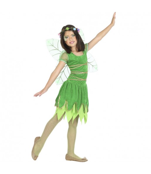 Costume da Fata verde con ali per bambina