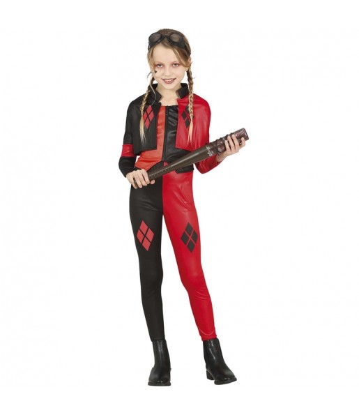 Costume da Harley Quinn ribelle per bambina