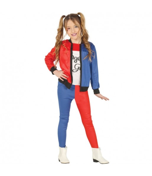 Vestito Harley Quinn Villain bambine per una festa ad Halloween