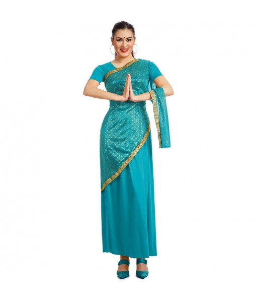 Costume da Hindu Bollywood turchese per donna