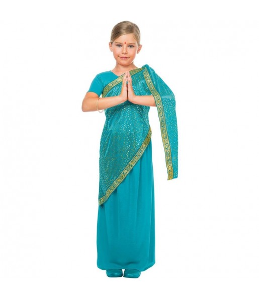 Costume da Hindu Bollywood turchese per bambina
