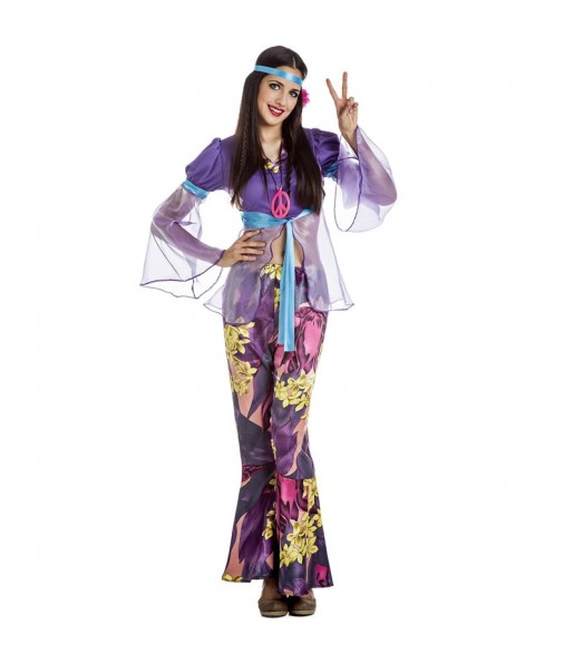Costume da Hippie viola per donna