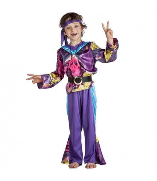 Costume da Hippie viola per bambino