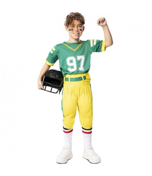 Costume da Giocatore di football americano verde per bambino