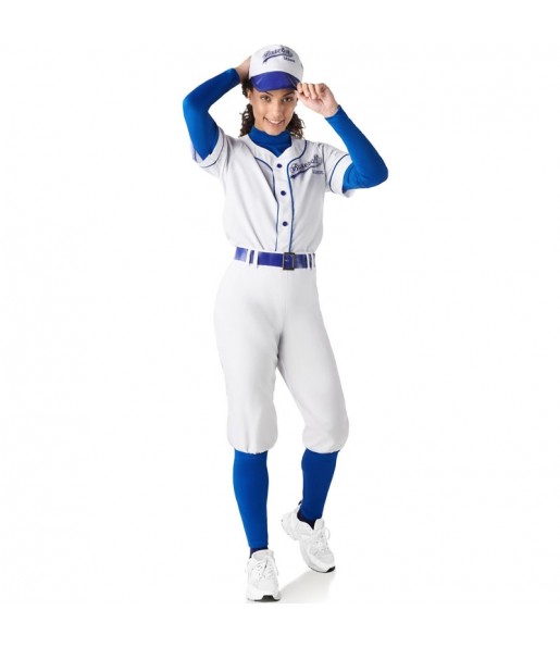 Costume da Giocatrice di baseball blu per donna