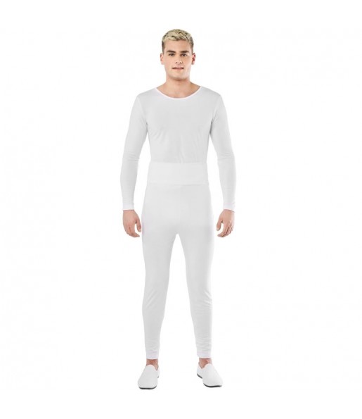Costume da Body bianco 2 pezzi per uomo