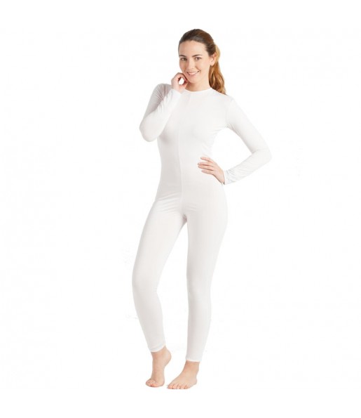 Costume da Body bianco spandex per donna