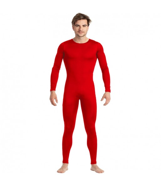 Costume da Body rosso spandex per uomo