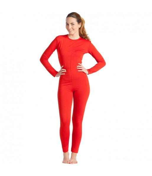 Costume da Body rosso spandex per donna