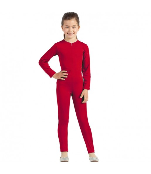 Costume da Body rosso spandex per bambina