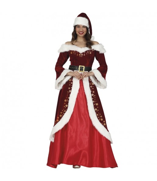 Costume da Babbo Natale lungo per donna