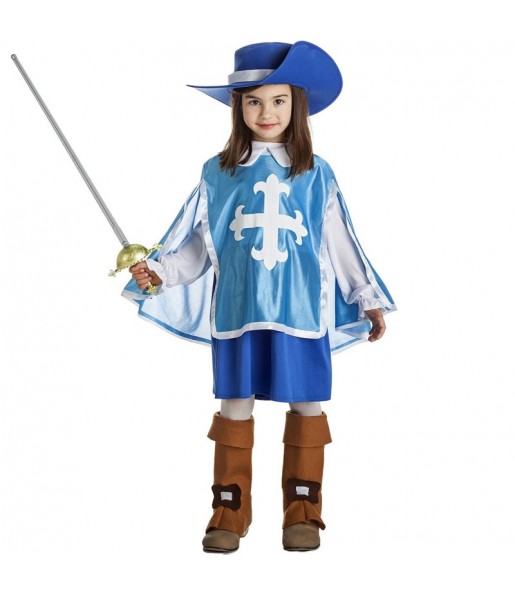 Costume da Moschettiera blu per bambina