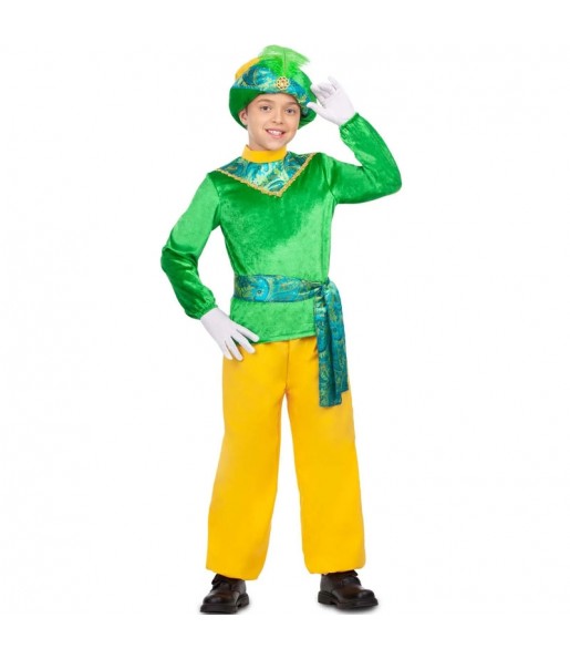 Costume da Paggio Re Magio verde per bambino