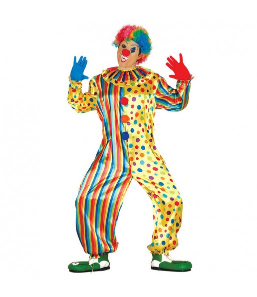 Travestimento Clown Multicolore adulti per una serata ad Halloween 