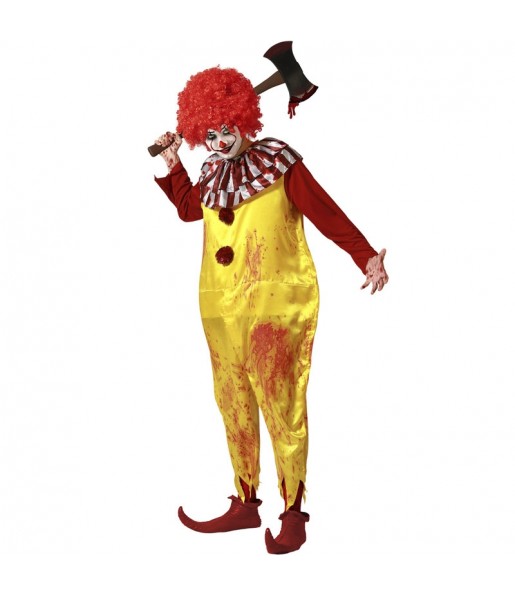 Travestimento da Clown MacDonald insanguinato per uomo