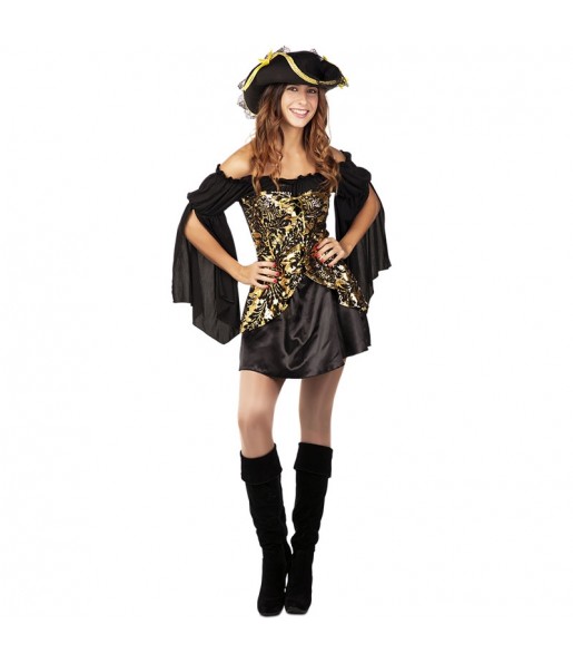 Costume da Pirata dorata per donna