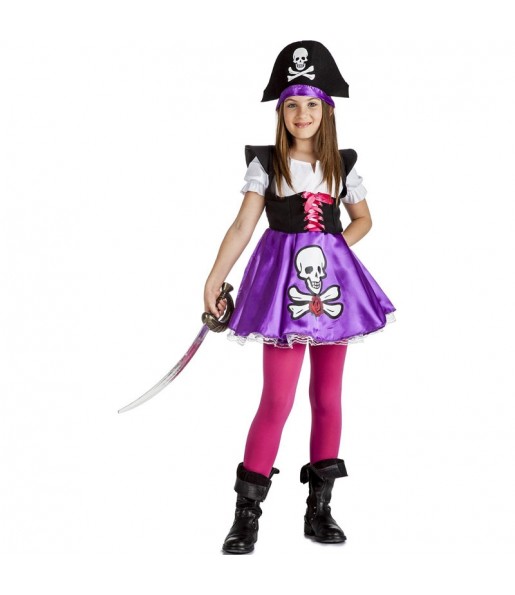 Costume da Pirata viola per bambina