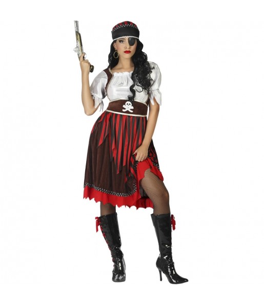 Costume da Pirata a strisce per donna