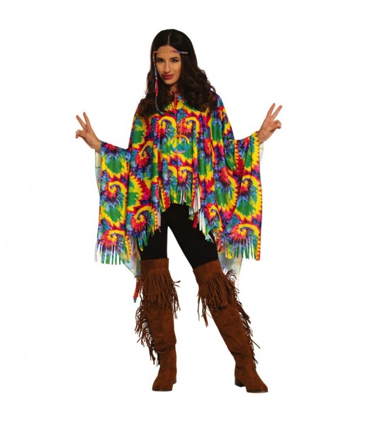 Costume da Hippie Poncho per donna