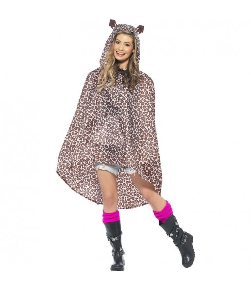 Travestimento Leopardo Poncho Impermeabile donna per divertirsi e fare festa