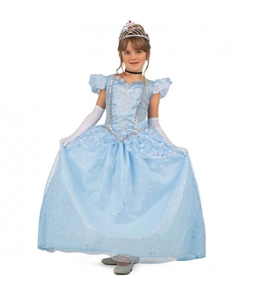 Costume da Principessa Cenerentola blu per bambina