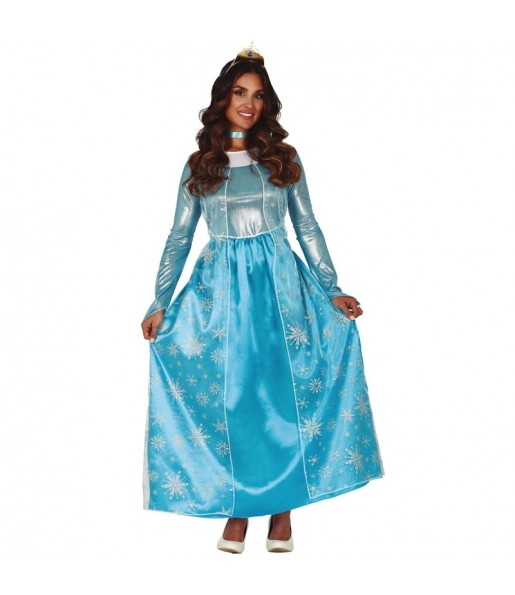 Costume da principessa del ghiaccio blu per donna