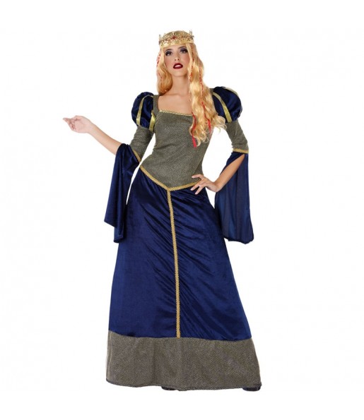 Travestimento Principessa Medievale blu donna per divertirsi e fare festa