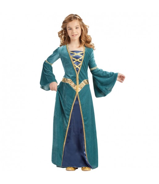 Travestimento Principessa Medievale Verde bambina che più li piace