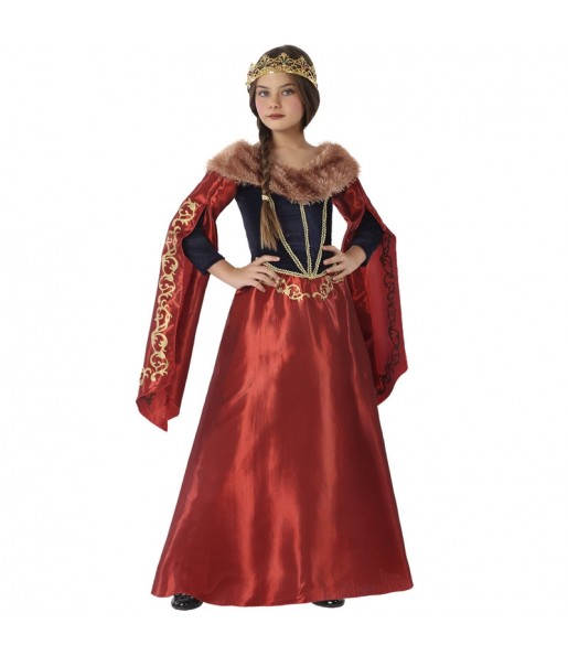 Travestimento Regina Medievale Rosso bambina che più li piace