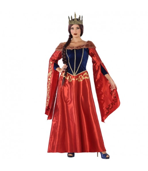 Travestimento Regina Medievale Rosso donna per divertirsi e fare festa
