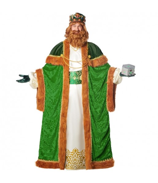 Costume da Re Magio Gaspare verde per uomo