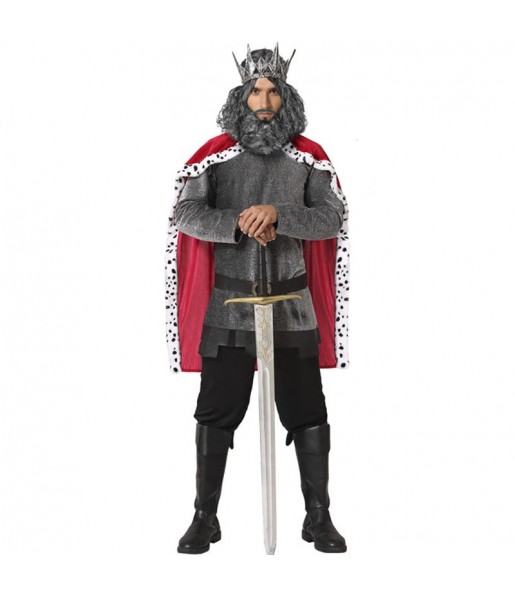 Costume da Re medievale grigio per uomo