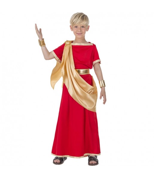 Costume da Romano rosso e dorato per bambino