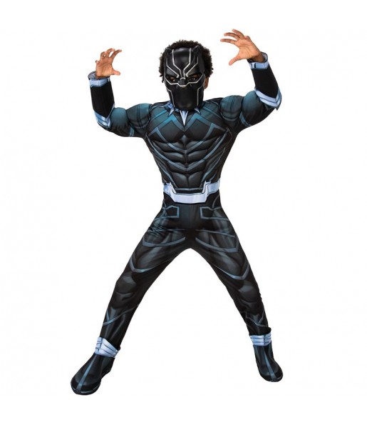 Costume da Supereroe deluxe Black Panther per bambino