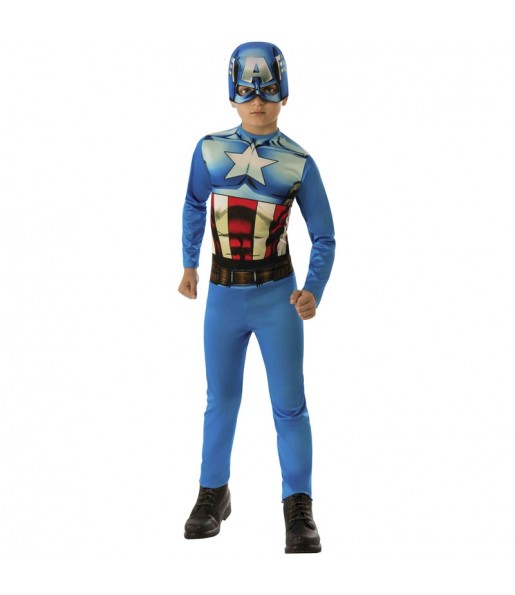 Costume da Supereroe Capitan America classico per bambino
