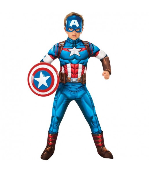 Disfraz de Superhéroe Capitán América deluxe para niño