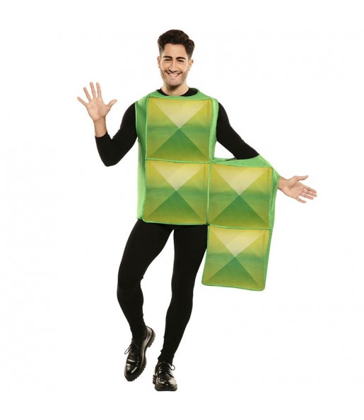 Travestimento Tetris verde adulti per una serata in maschera