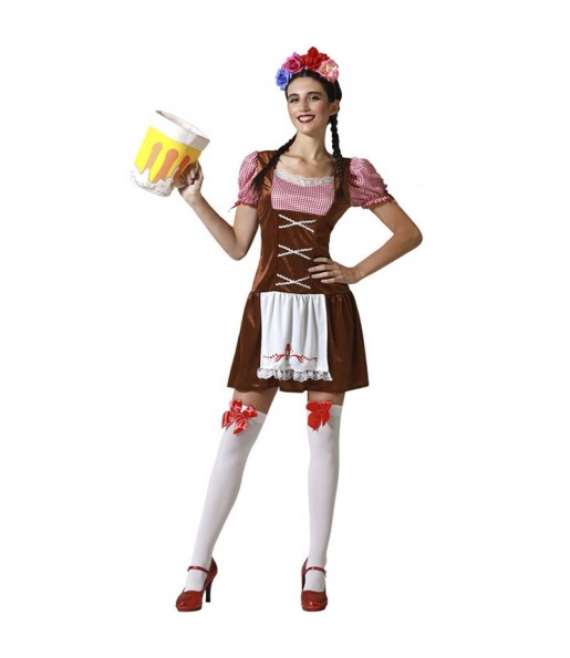Costume da Tirolesa Oktoberfest marrone per donna