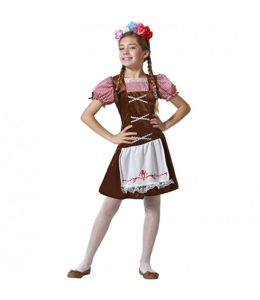 Costume da Tirolesa Oktoberfest Marrone per bambina