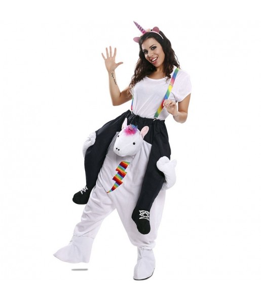 Costume sulle spalle unicorno multicolore per adulti