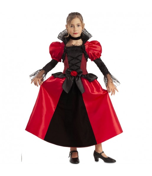 Travestimento da Vampira gotica nera e rossa per bambina