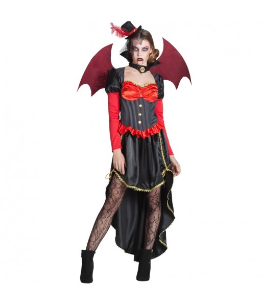 Costume Vampira Vittoriana con ali donna per una serata ad Halloween
