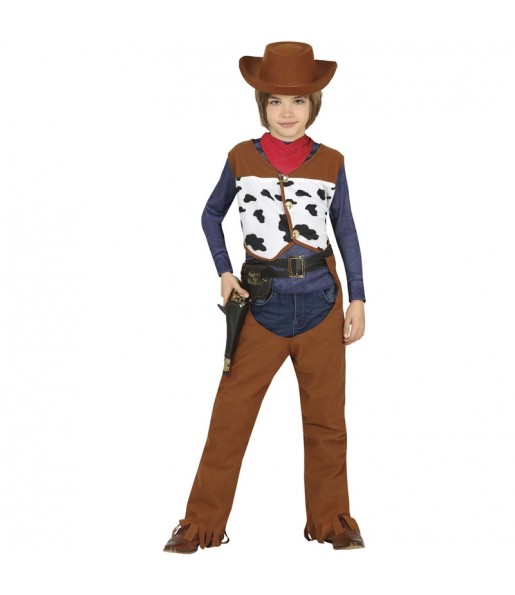 Costume da Cowboy con stampa di mucca per bambino